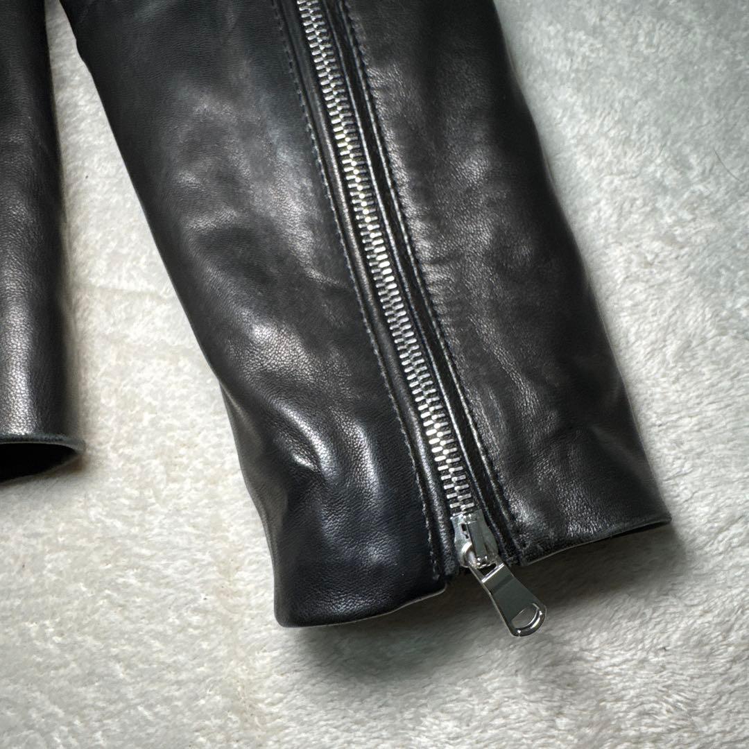 極美品　エンメティ　EMMETI レザージャケット　シングルライダース　44