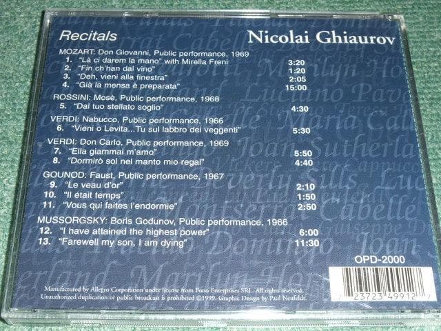 ★CD【Ghiaurov, Nicolai/Evening With Nicol