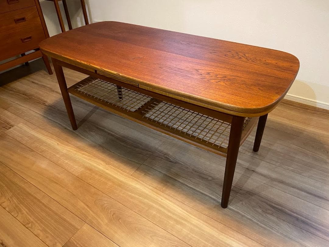 ひまわり　デンマーク製 チーク エクステンション ソファーテーブル 仕上済