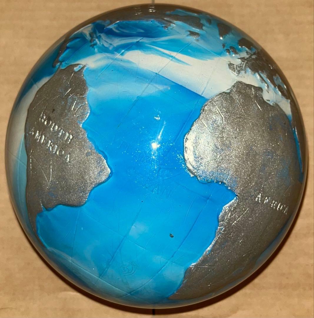 プラグ済み　日本未発売　ロードフィールド　地球儀柄クリアボール