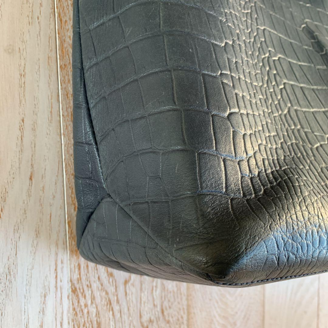 UA ユナイテッドアローズ⭐️トートバッグ　牛革　ネイビー系　オシャレ⭐️