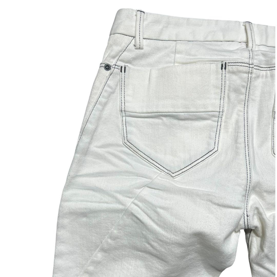 JOHNNY WOLF 裾ZIP ホワイト　スキニー　Mサイズ