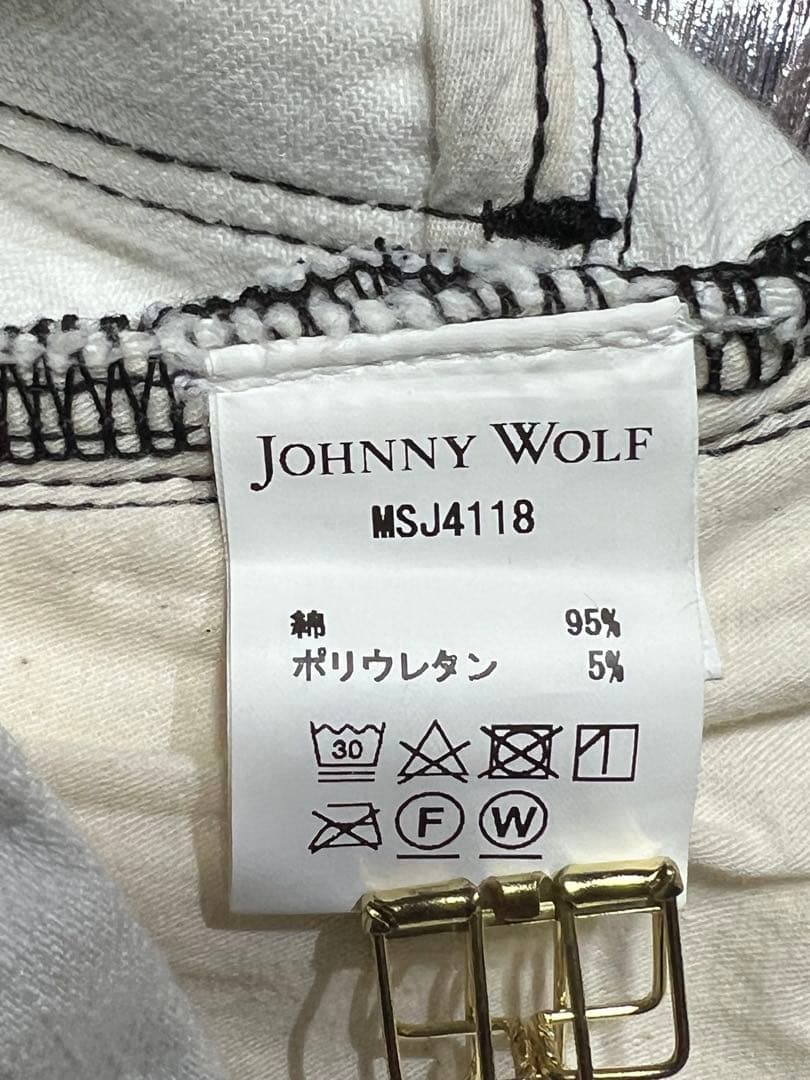JOHNNY WOLF 裾ZIP ホワイト　スキニー　Mサイズ
