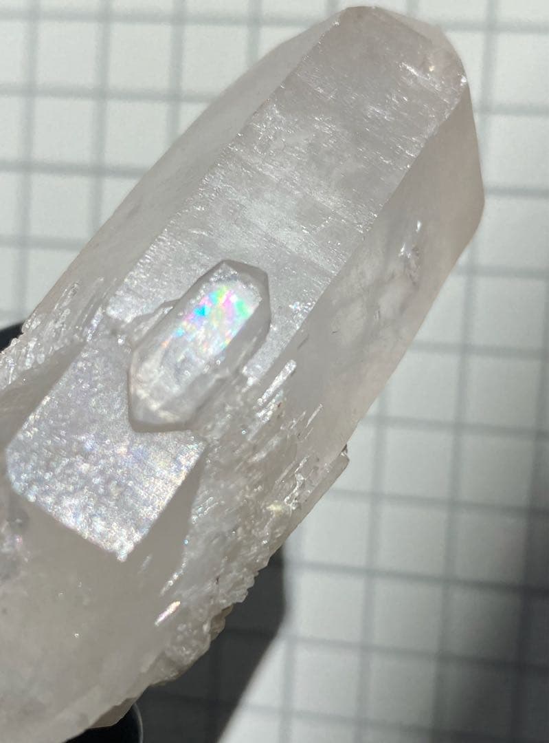 ホワイトファントム クォーツ 両剣水晶　アバンダンス 虹入 ダブルポイント天然石