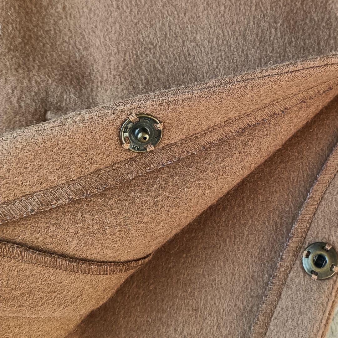 【エストネーション】ウールポンチョコート ラクーンファー 38 ベージュ