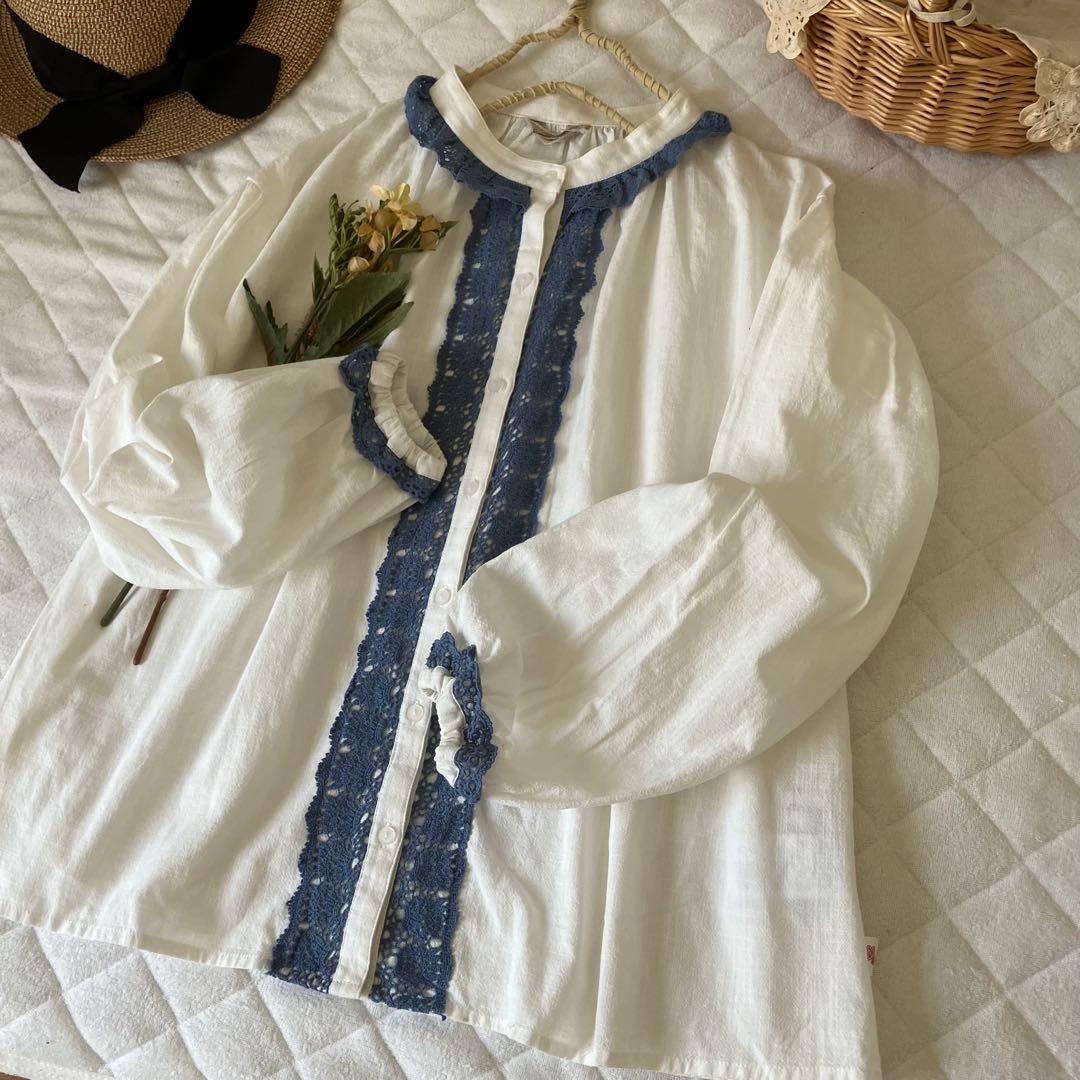 まおまむ317★サマンサモスモス★配色レースブラウス＊オズの魔法使い