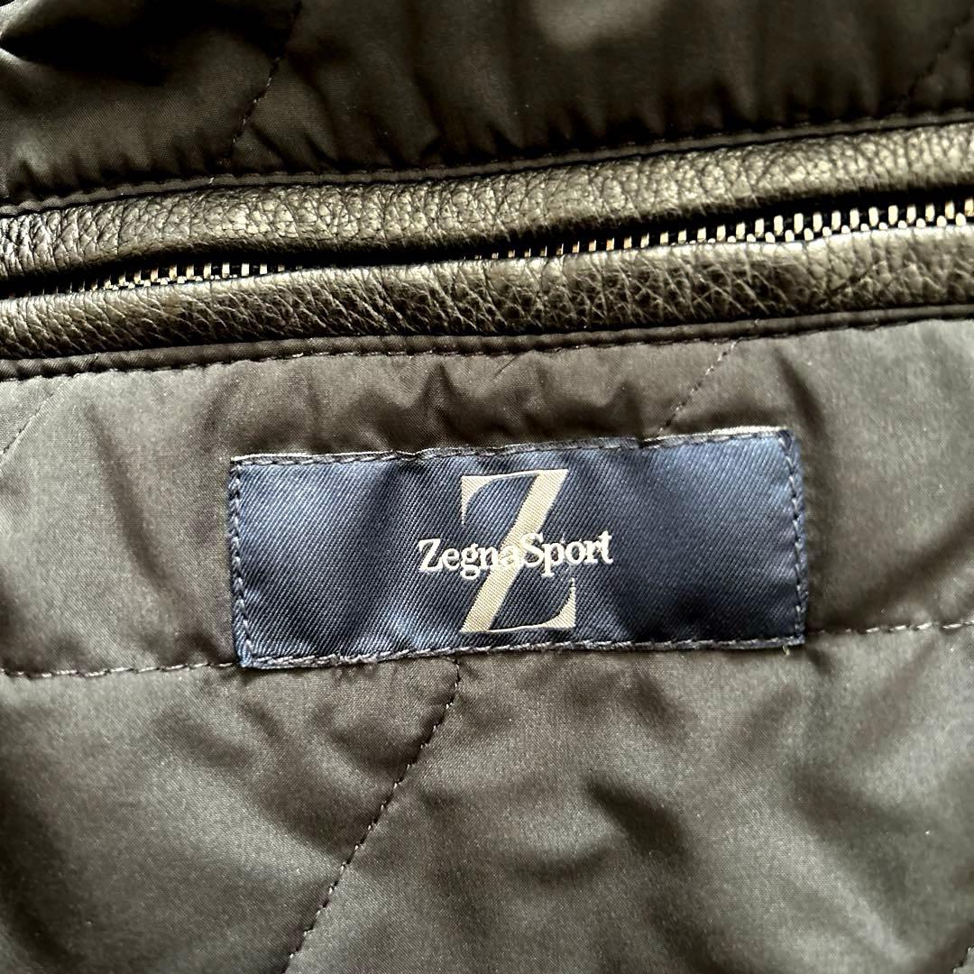 希少✨SALE】Zegna Sports メンズレザージャケット　中綿入ブラック
