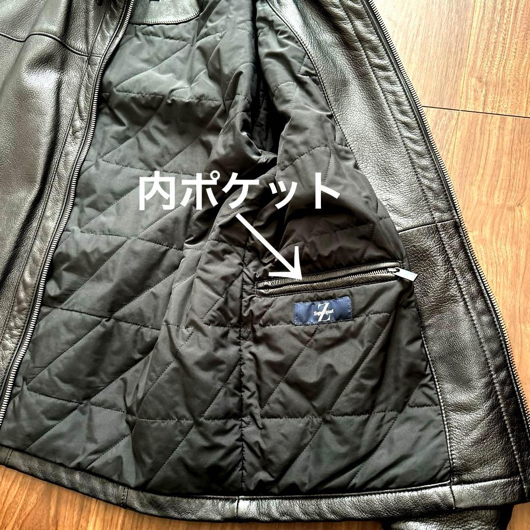 希少✨SALE】Zegna Sports メンズレザージャケット　中綿入ブラック