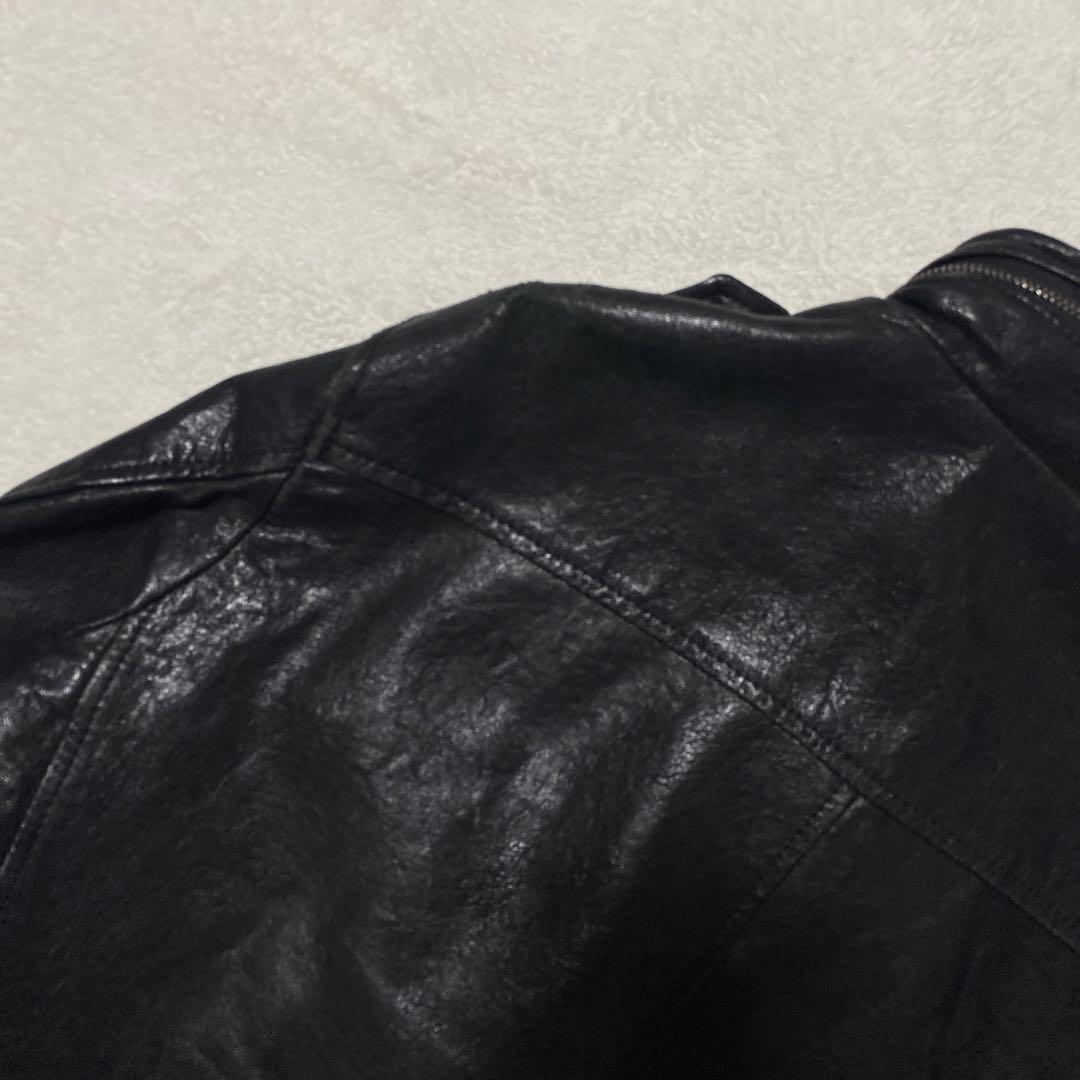 希少✨PS Paul Smith ラムレザー　シングルライダースジャケット　黒