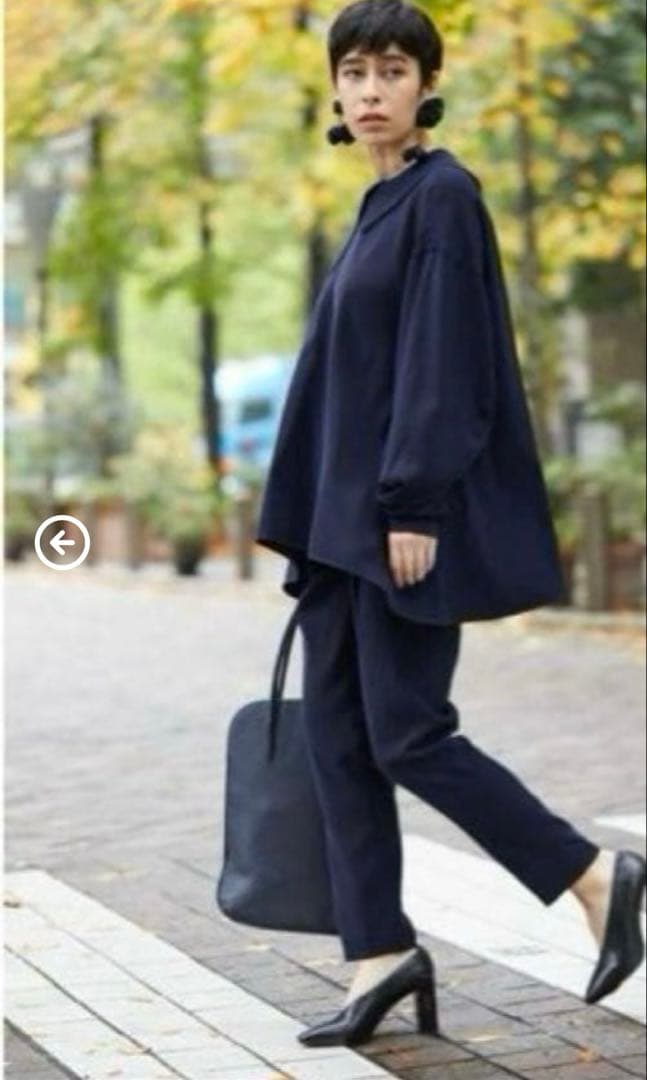 エンフォルド　2022ss PEツイル アシンメカラーブラウス