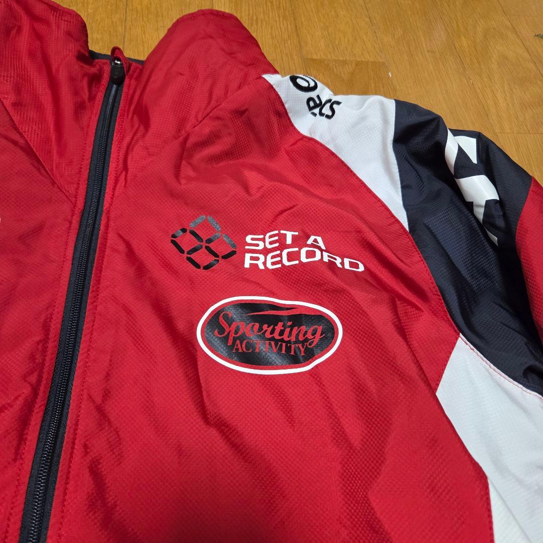 極美品ASICS　A77ウインドブレーカーセットアップ　Oサイズ