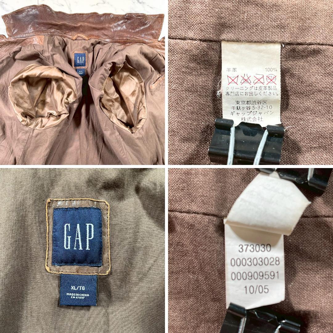 ✨ラムレザー/00s✨(XL) old GAP オールドギャップ ライダース 茶