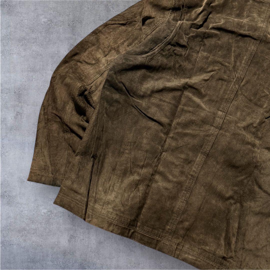 256 古着Eddie Bauerレザージャケットスエード短丈ソリッドビンテージ