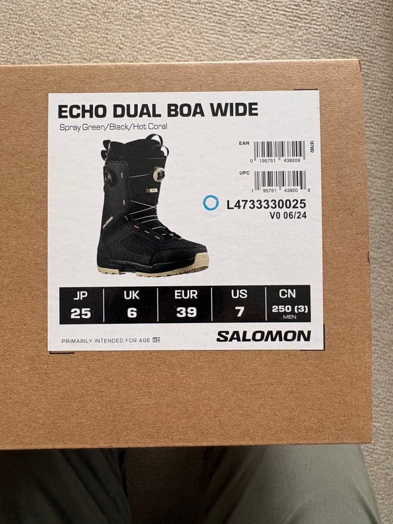 24 25 salomon echo dual boa wide サイズ25cm