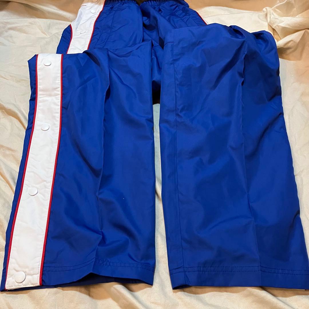 チャンピオンOサイズ青いナイロンウォームアップウェアセット(送料込み)