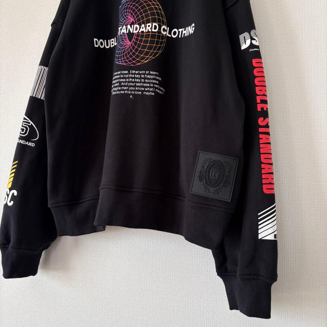 24AW ダブルスタンダードクロージング グラフィック裏毛パーカー ベアー 黒