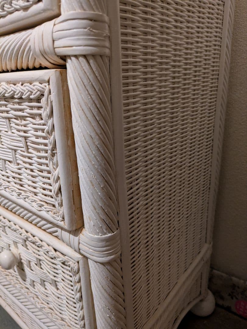 ホワイラタン/チェスト/アンティーク風/シャビーシック/ドロワー(A)