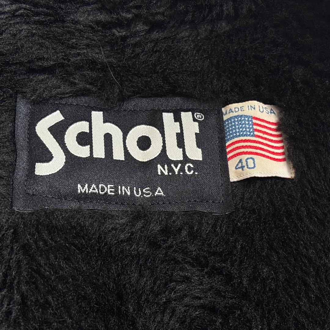 schott ショット【40】641 シングルライダースジャケット ブラック 黒