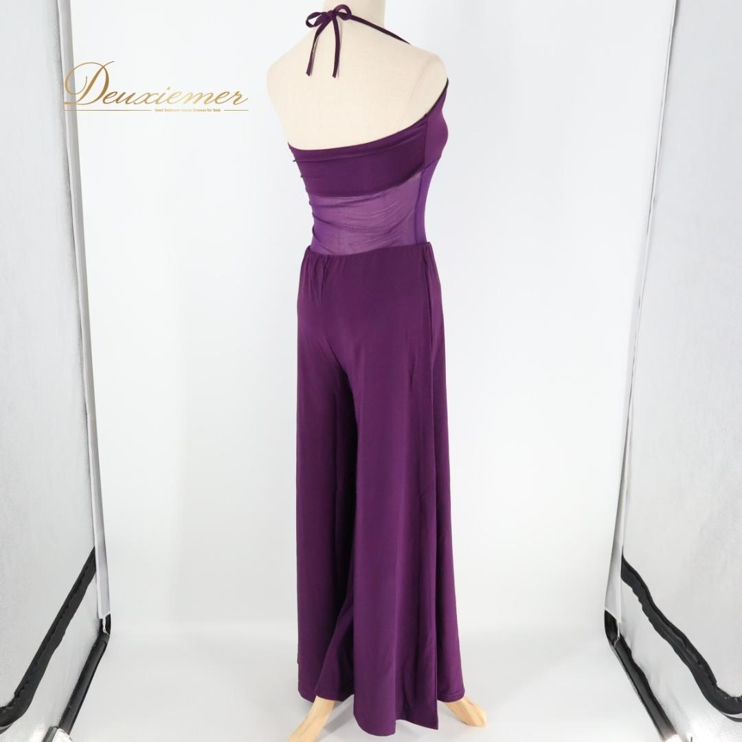 【ベリーダンス用衣装】パープル レッスン着 上下セット 紫 トップス パンツ