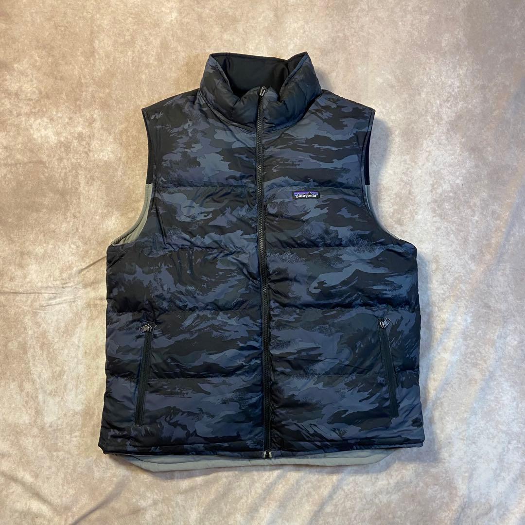 Patagonia ビビーダウンベスト グレー/黒 リバーシブル 2017年製