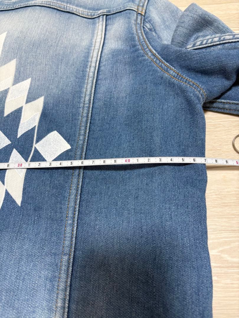 1PIU1UGUALE3 ネイティブ柄スウェットニットデニムジャケット IV