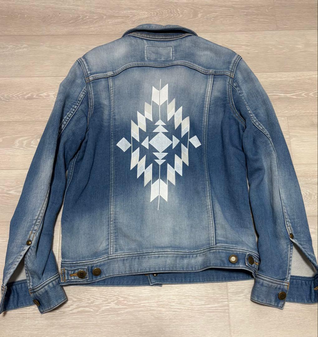 1PIU1UGUALE3 ネイティブ柄スウェットニットデニムジャケット IV