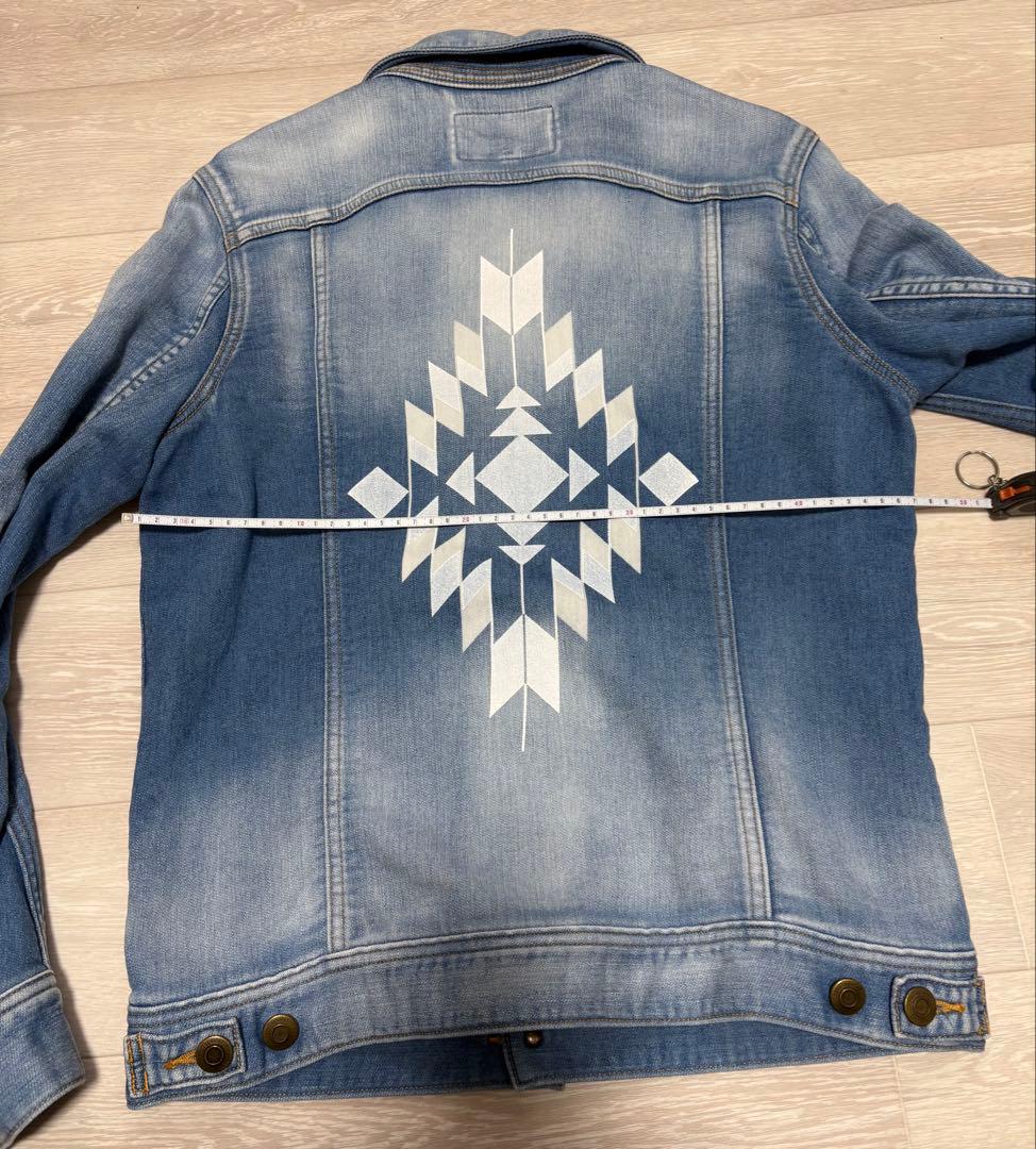 1PIU1UGUALE3 ネイティブ柄スウェットニットデニムジャケット IV