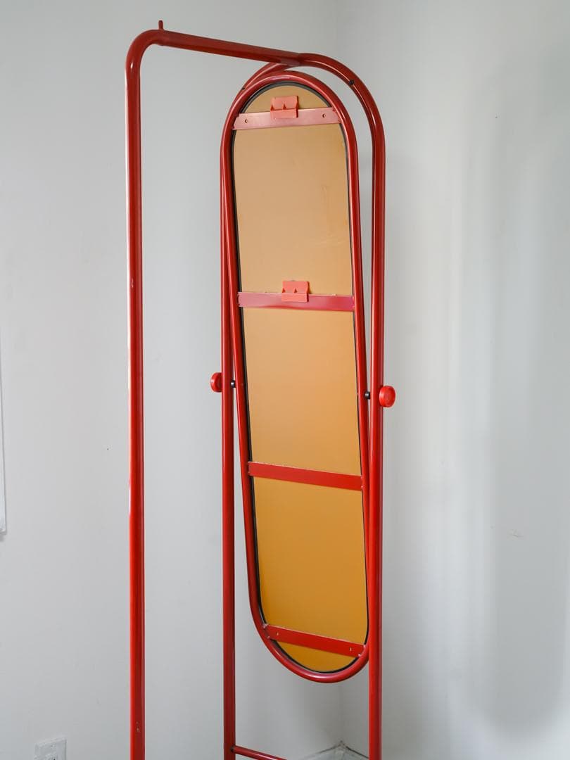 【TTT】スタンドミラー/姿見 ハンガーラック レトロポップ ポストモダン