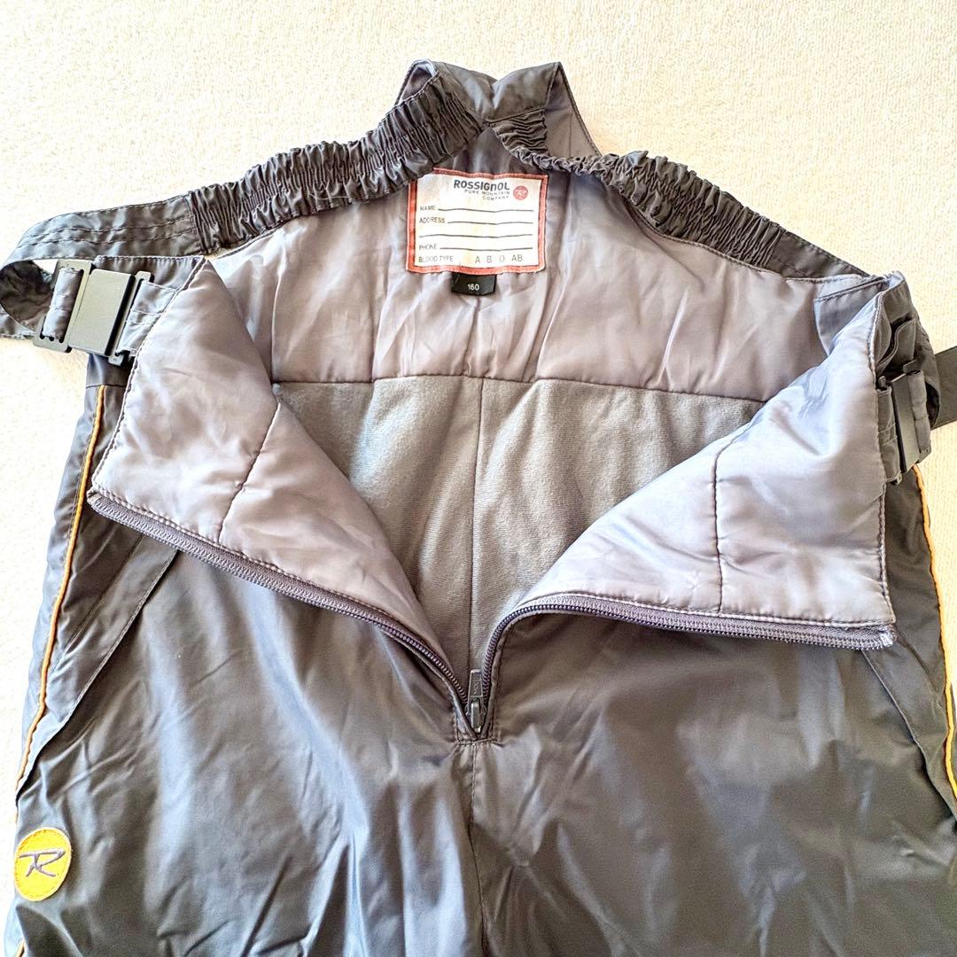 160 ジュニア　ロシニョール　スキー　上下　イエロー　グレー　スノーウェア