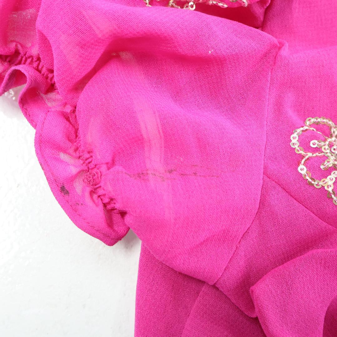 【ベリーダンス用 ボリウッド衣装】ピンク×ゴールド スパンコールラメ チョリ