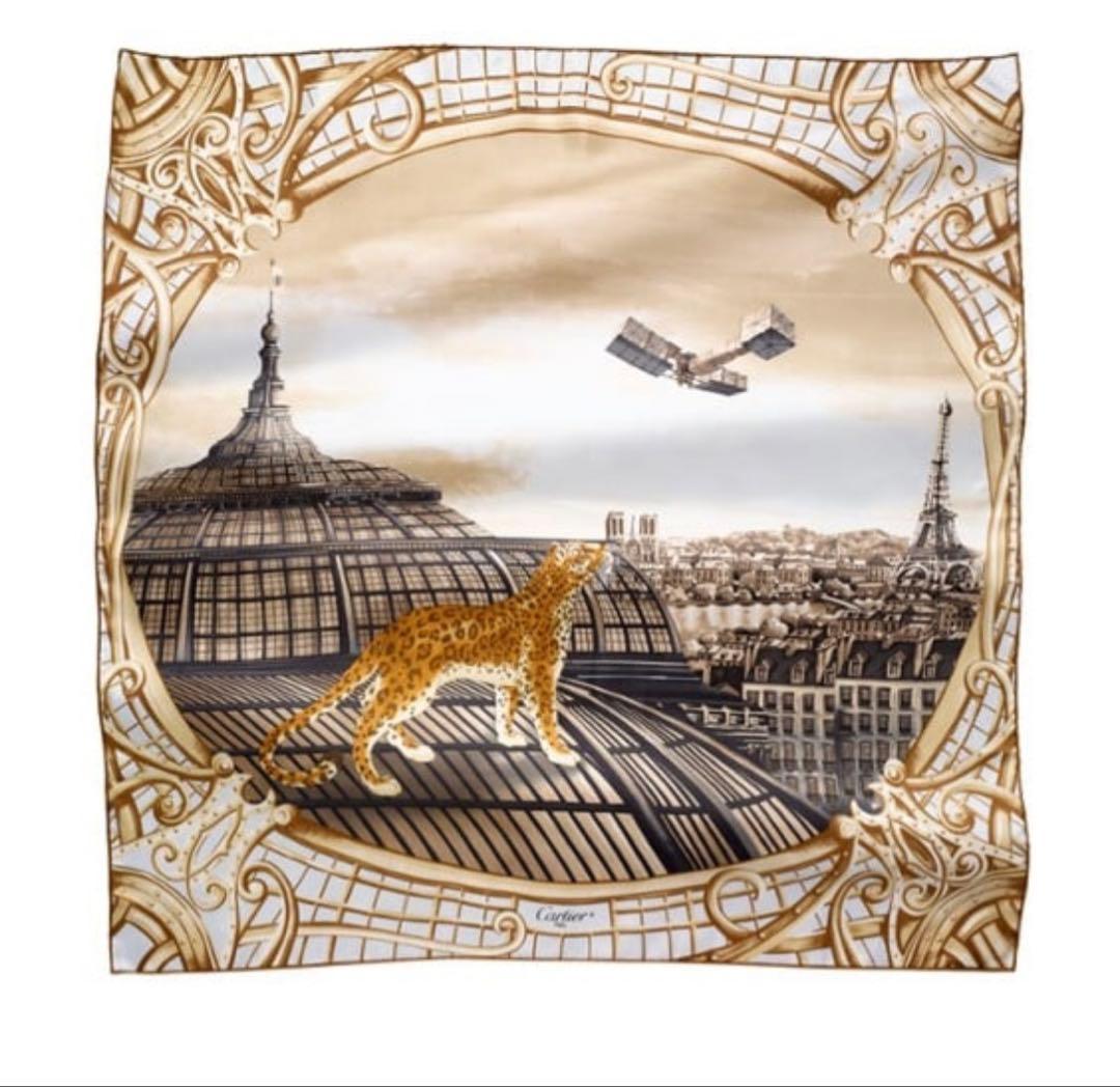 ペルシャ【美品 レア 】Cartier パンテール シルクスカーフ