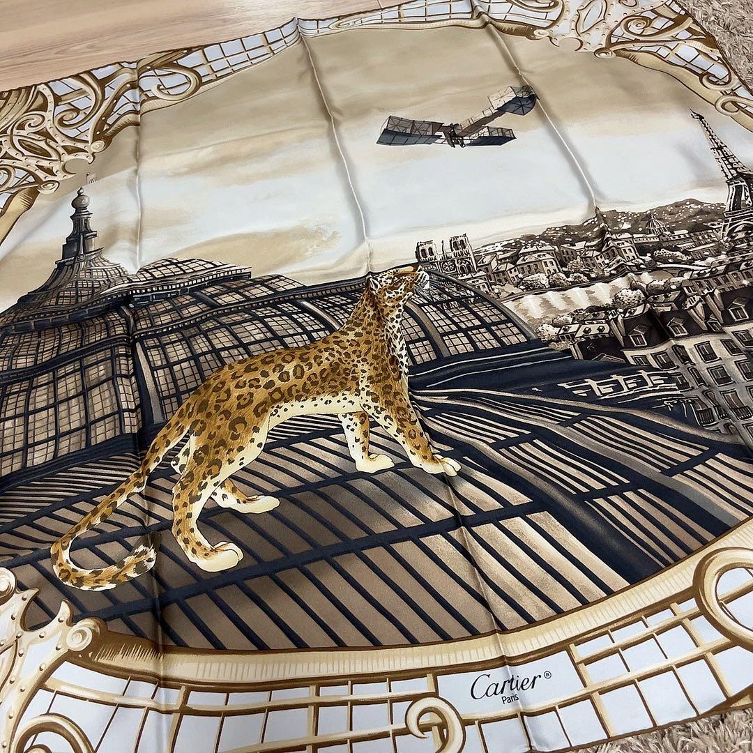 ペルシャ【美品 レア 】Cartier パンテール シルクスカーフ