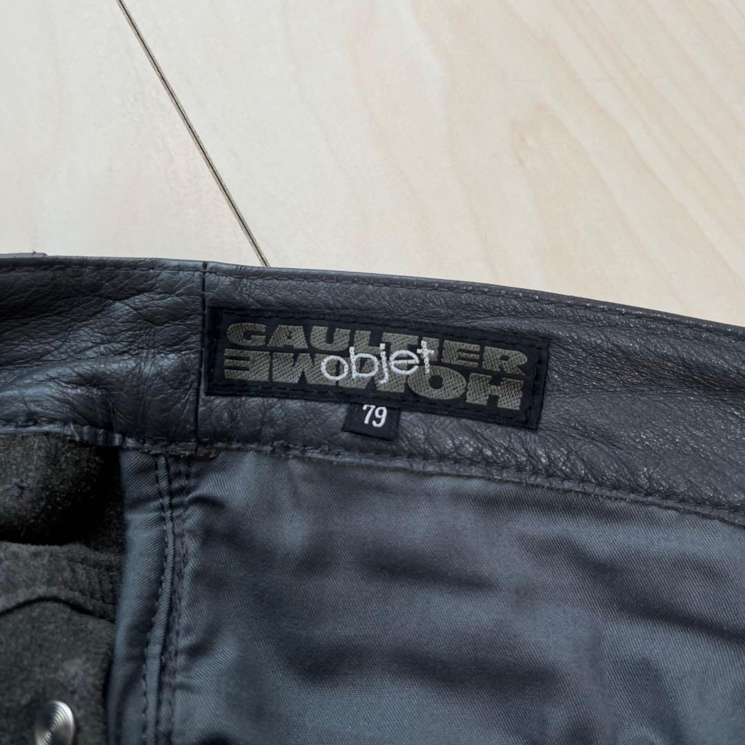 GAULTIER HOMME objet ゴルチエオム90s レザーパンツ 牛革
