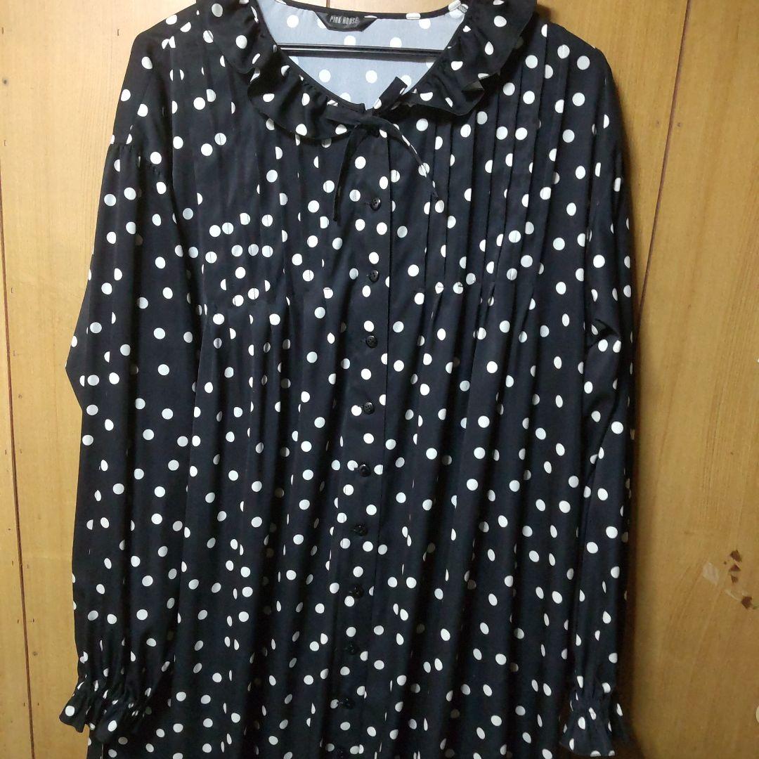 試着のみピンクハウスドットポリエステルワンピース　2025