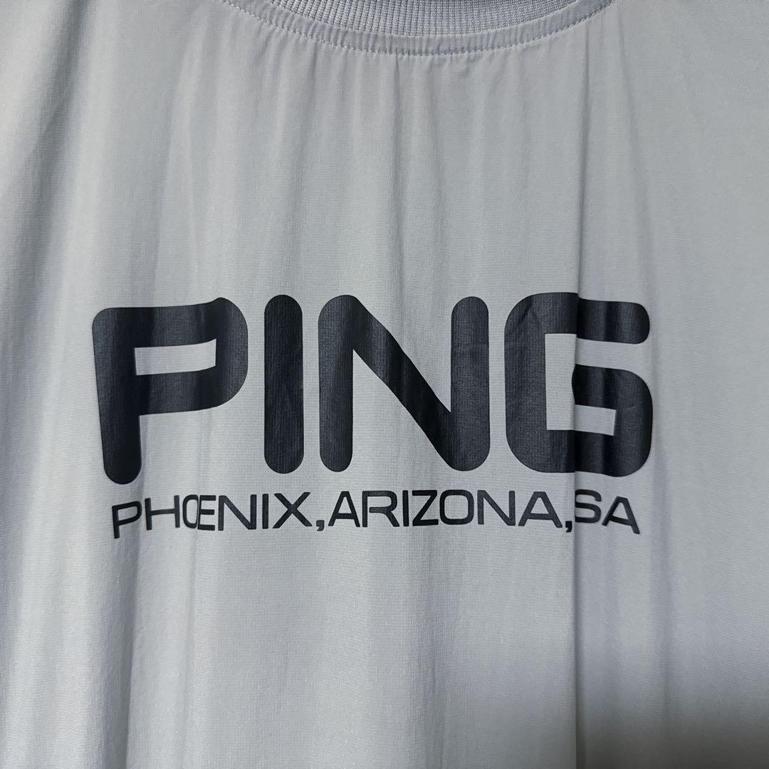 PING ピン ビッグロゴ ナイロン スニード ジャケット 長袖 グレー L