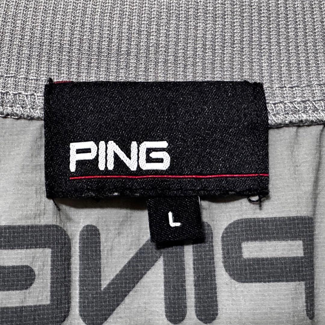 PING ピン ビッグロゴ ナイロン スニード ジャケット 長袖 グレー L