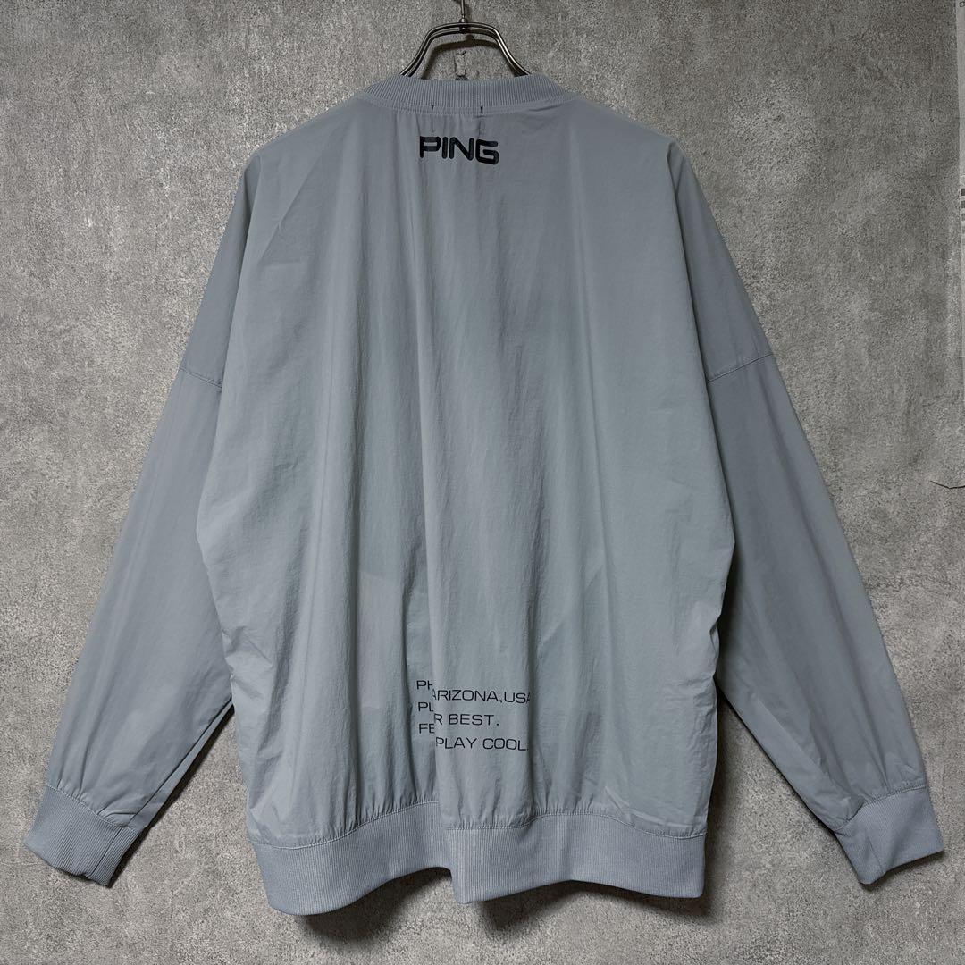 PING ピン ビッグロゴ ナイロン スニード ジャケット 長袖 グレー L