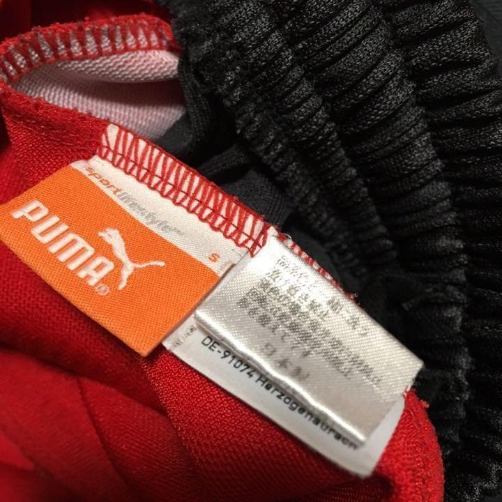 日本製 PUMA ジャージ セットアップ 黒 赤 S～Mサイズ 古着 プーマ
