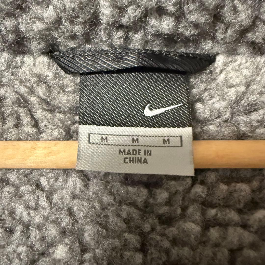 美品 NIKE ナイキ ボア フリース ロング ベンチコート フード付き M 黒