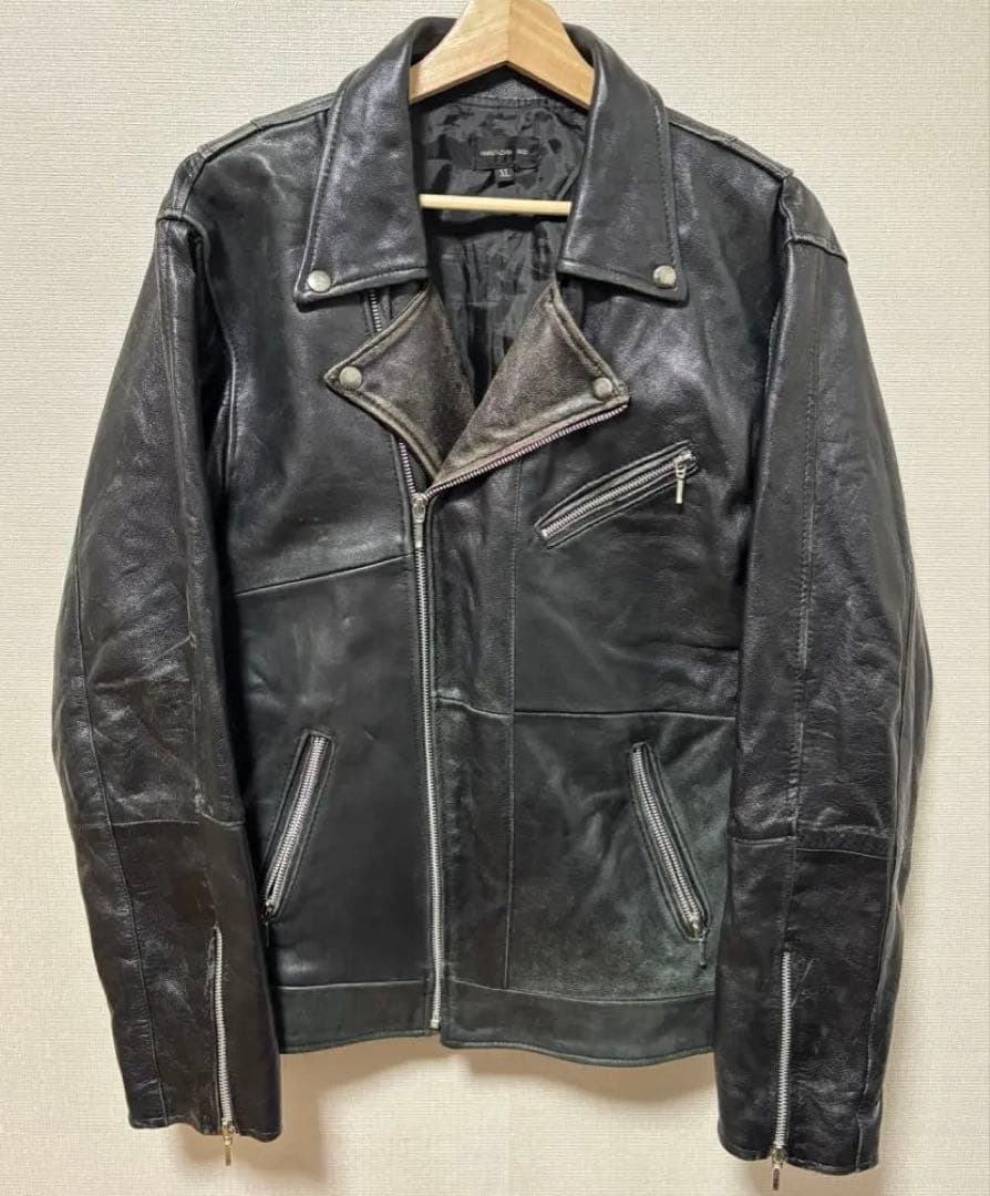 【本革・XLサイズ】SHIMOKITAZAWA RINGO ダブルライダース