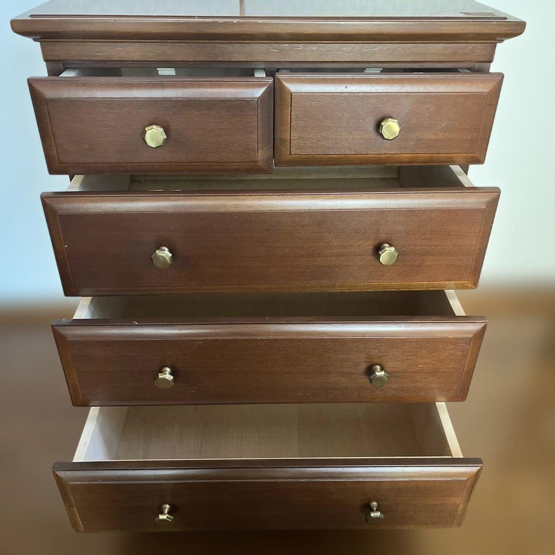 天然木　4段チェスト　アンティーク