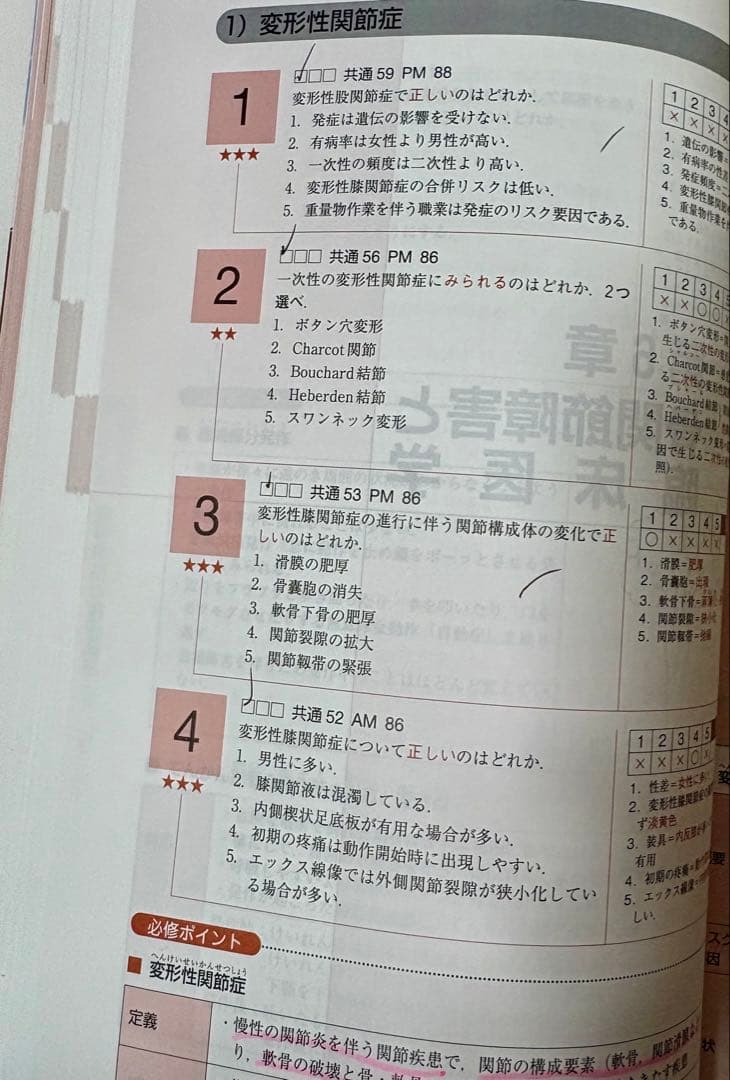 【2026年版】PT・OT国家試験 必修ポイント4冊セット★書き込みあり