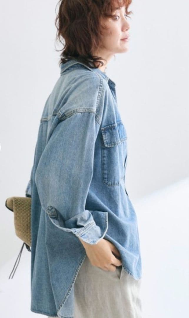 リブドロワ【MONN.:.(モン)】ビッグデニムシャツ