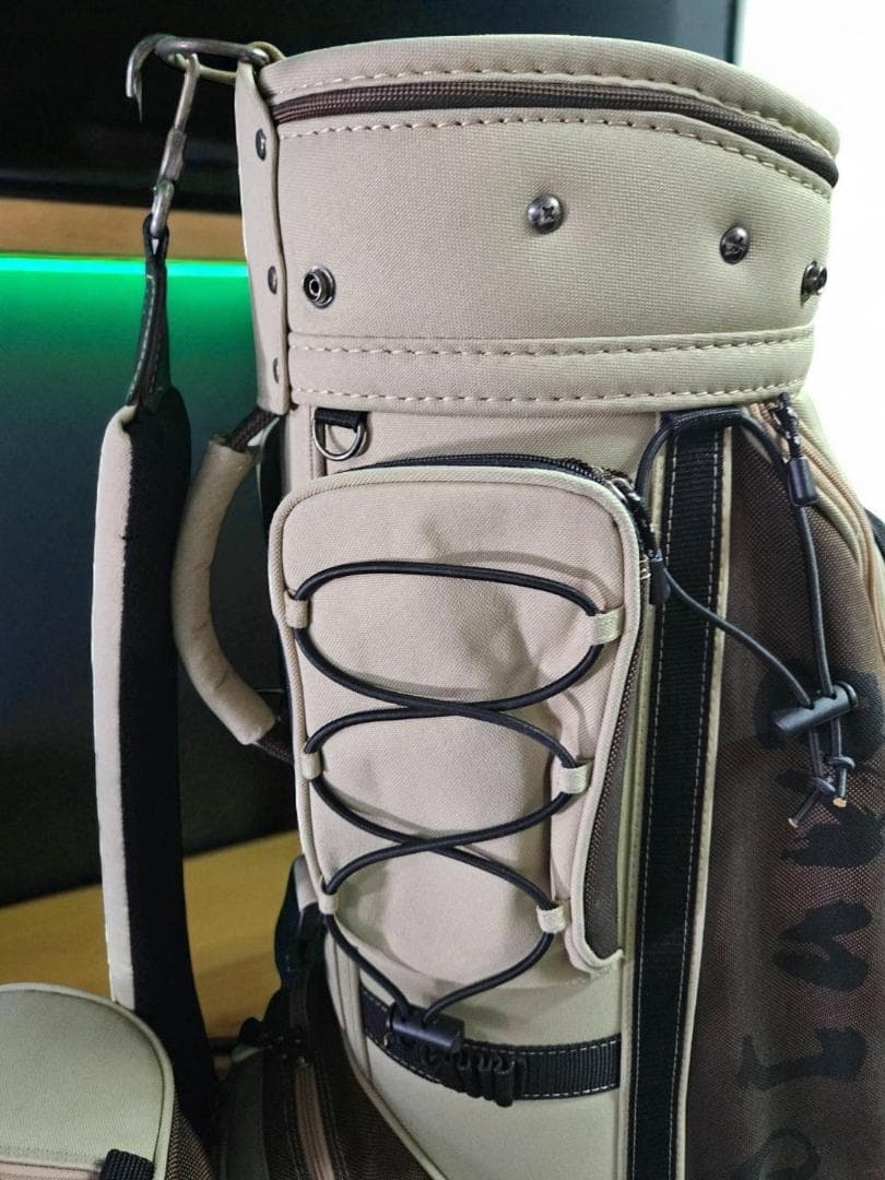 送料無料/美品　kasco ゴルフキャディバッグ ベージュ/ブラウン