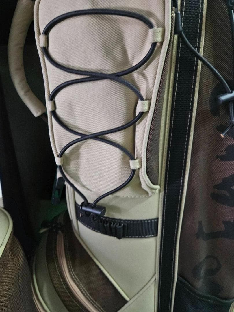 送料無料/美品　kasco ゴルフキャディバッグ ベージュ/ブラウン