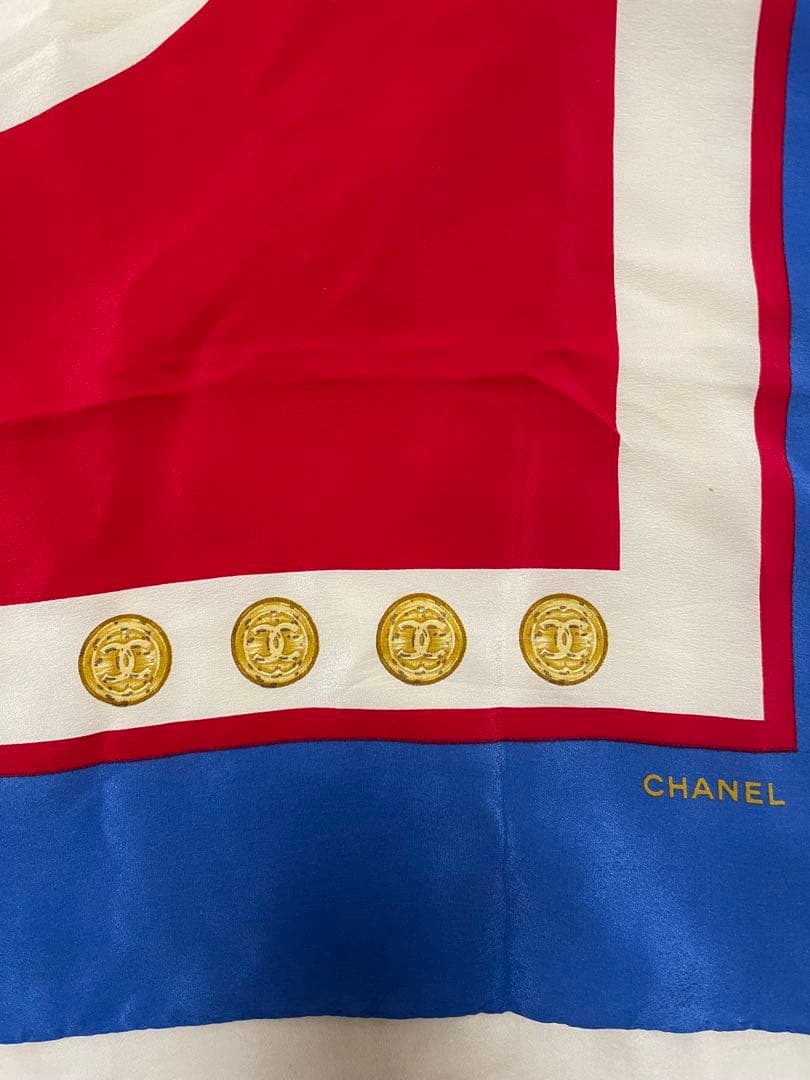 CHANEL シルクスカーフ CCロゴ