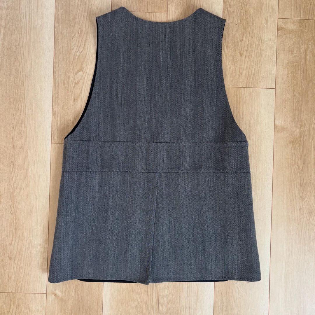 DRAWER ドゥロワー ヘリンボーン ノースリーブ Vネック ジレ38