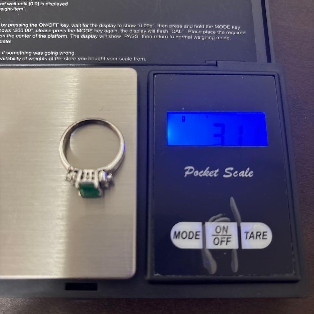 18K 刻印 リング 3.1g メレダイヤ付き