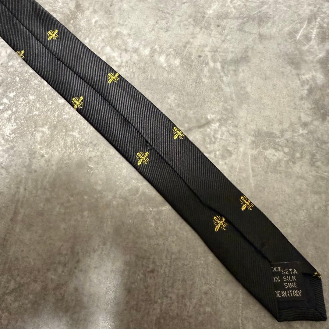 【✨極美品✨】GUCCI グッチ ネクタイ 蜂 ビー ソリッド系 ハイブランド
