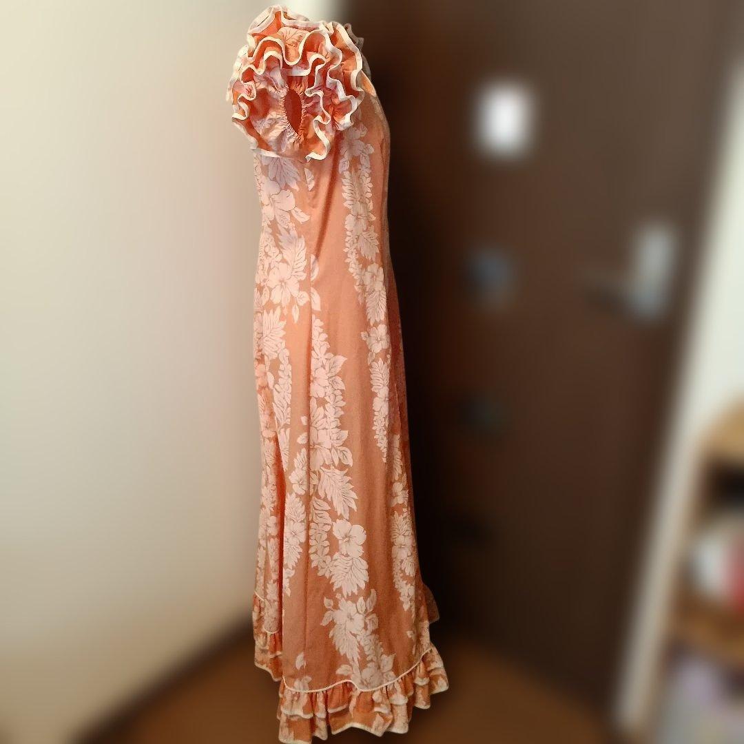 新品CCFashionsフラダンスロングドレス♡ハワイ製♡希少♡ハイビスカス柄